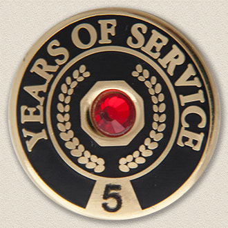 Stock Years of Service Lapel Pin – Gemstone Design #621