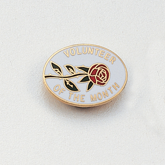 Stock Volunteer Lapel Pin – Rose Design #138