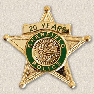 Deerfield Police years service Lapel Pin #3009