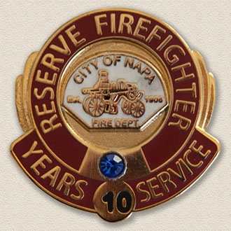 FIREFIGHTER FIRE DEPT MEDALLION LARGE SHIELD LAPEL PIN BADGE 1.5 INCHES 