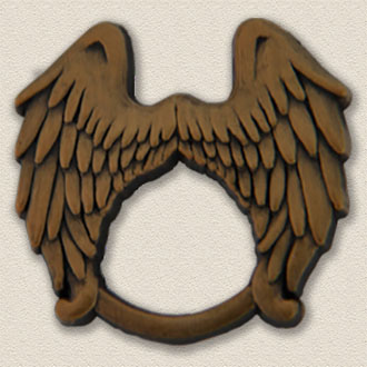 Custom ID Badge Holder – Angel Wings Design #4012
