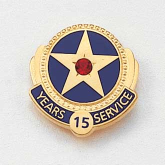 Stock Years of Service Pin – Star and Gemstone Design #622