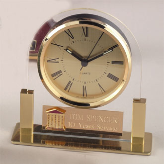 Brass & Acrylic Clock #P-454