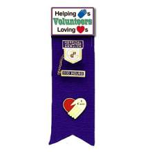 Stock Ribbon Pin Holder – Helping Hands Loving Hearts Style #D901