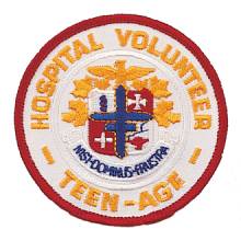 Stock Teen-Age Volunteer Embroidered Patch – AHA Logo Design #E-1014
