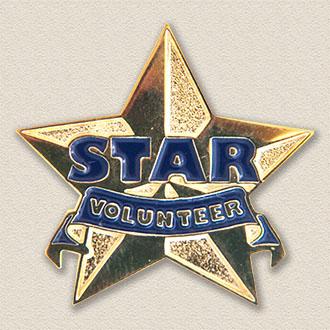 Stock Volunteer Lapel Pin – Star Design #C1101 (8050)