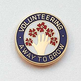 Stock Volunteer Lapel Pin – Hand and Flower Design #143