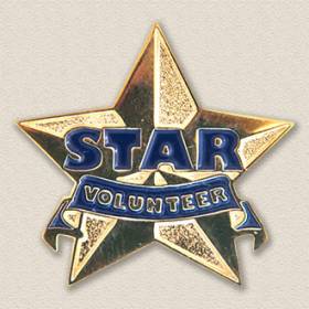 Stock Volunteer Lapel Pin – Star Design #8050